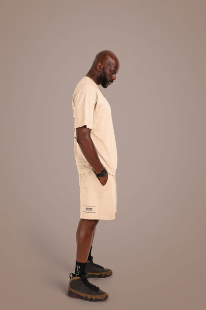 ACTIVELY BLACK COTTON LOGO SHORTS