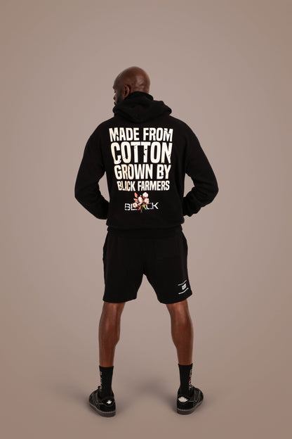 ACTIVELY BLACK COTTON MADE HOODIE