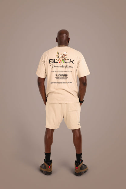 ACTIVELY BLACK COTTON LOGO SHORTS