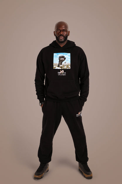 ACTIVELY BLACK COTTON RECLAIM HOODIE