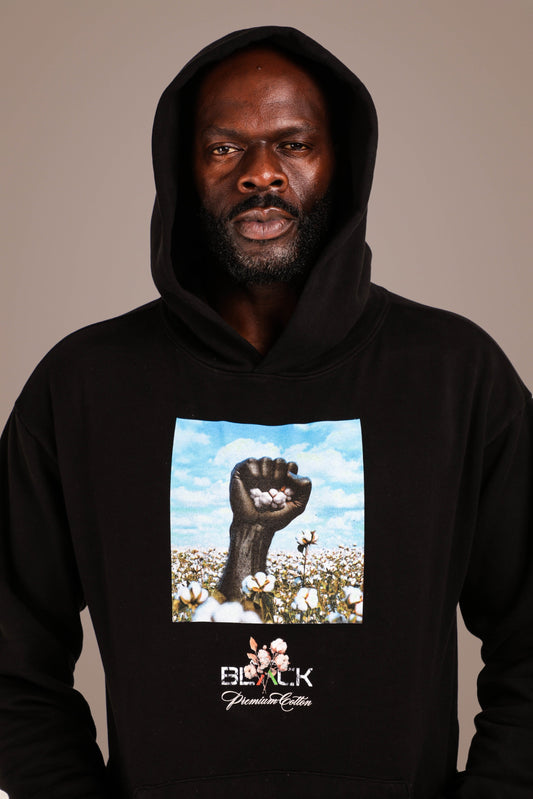 ACTIVELY BLACK COTTON RECLAIM HOODIE