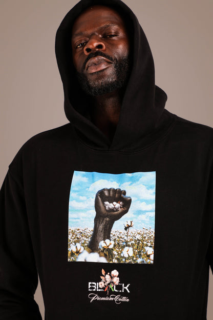 ACTIVELY BLACK COTTON RECLAIM HOODIE
