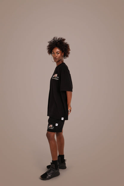 ACTIVELY BLACK COTTON LOGO SHIRT