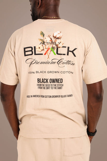 ACTIVELY BLACK COTTON LOGO SHIRT