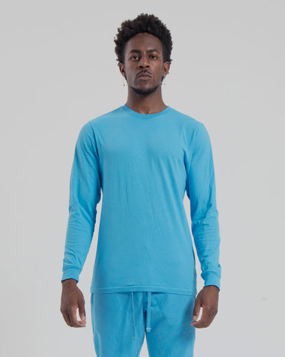 PREMIUM L/S TEE - MEDIUM BLUE