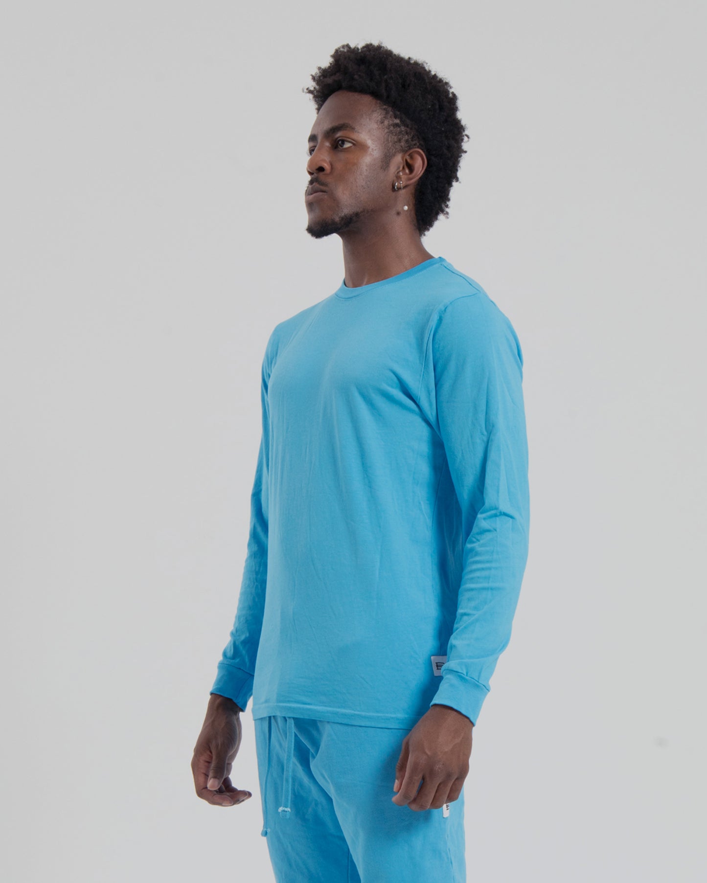 PREMIUM L/S TEE - MEDIUM BLUE