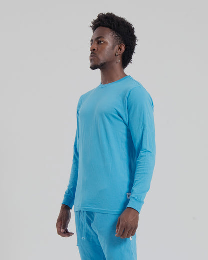PREMIUM L/S TEE - MEDIUM BLUE