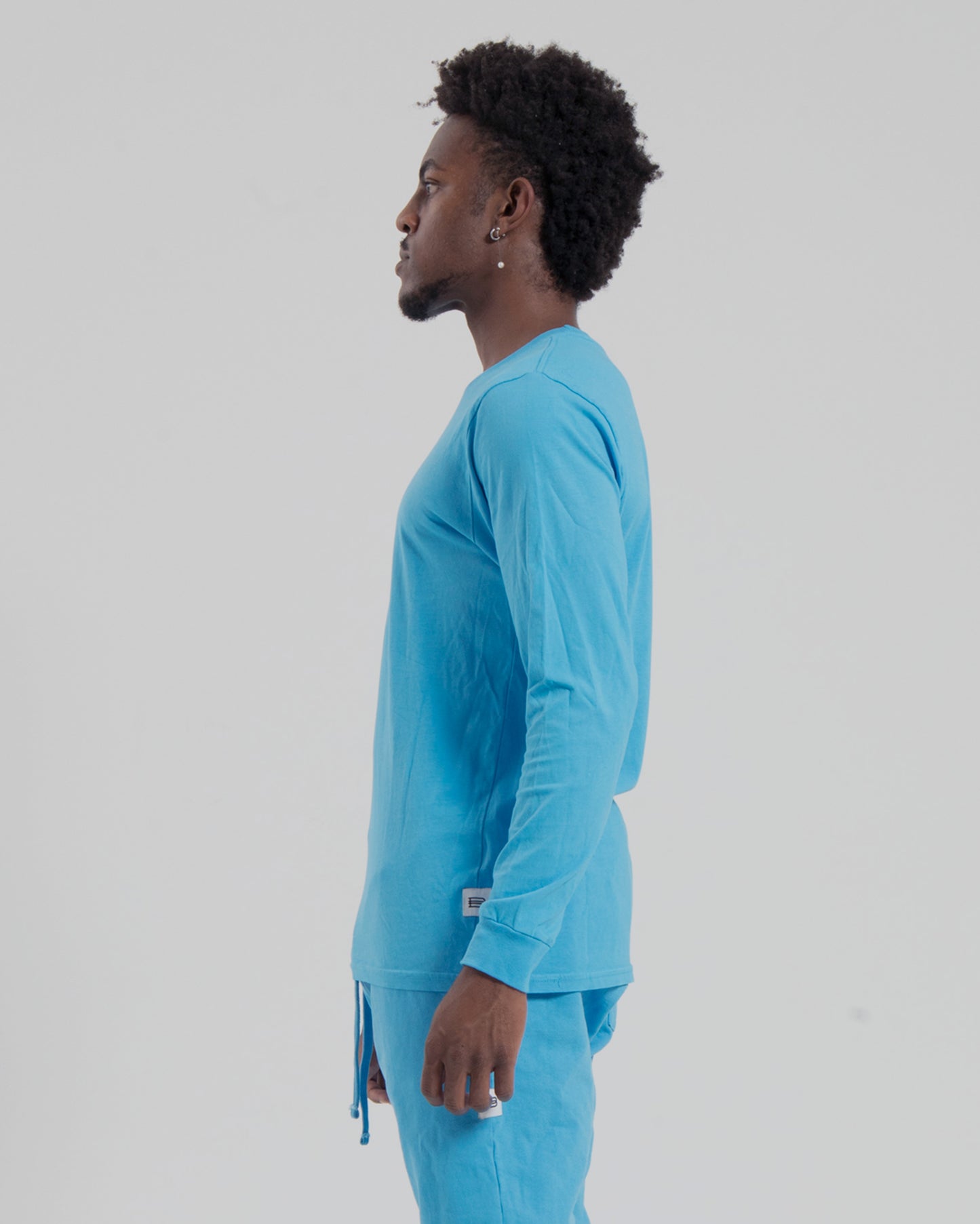 PREMIUM L/S TEE - MEDIUM BLUE