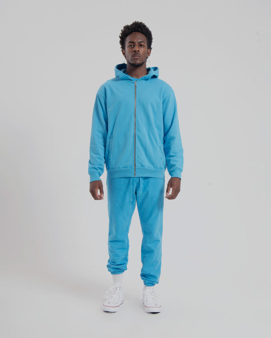 ZIP HOODIE - MEDIUM BLUE