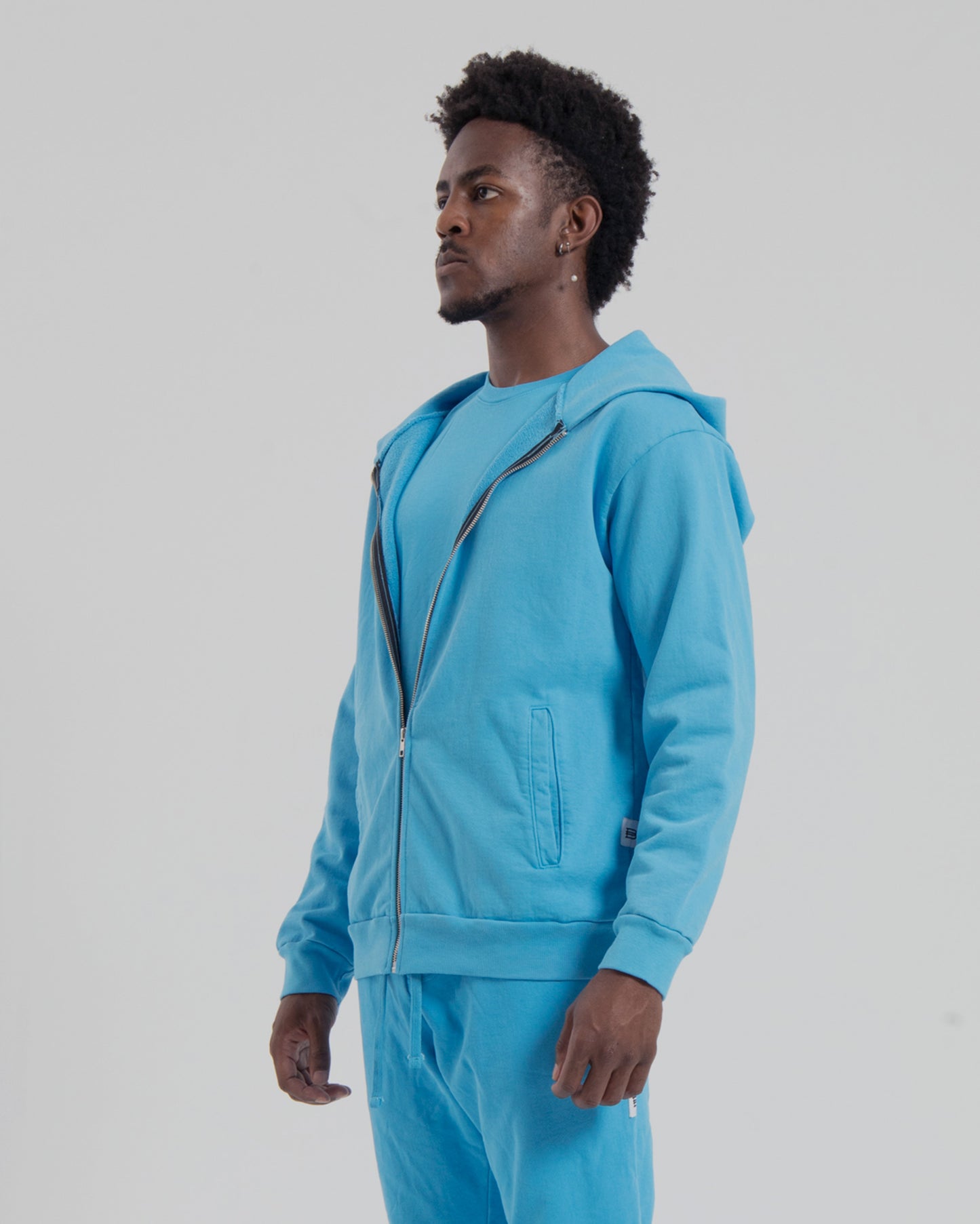 ZIP HOODIE - MEDIUM BLUE