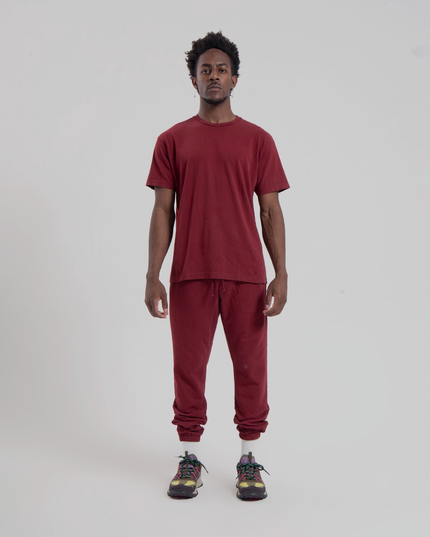 DROP SHOULDER S/S TEE - BURGUNDY