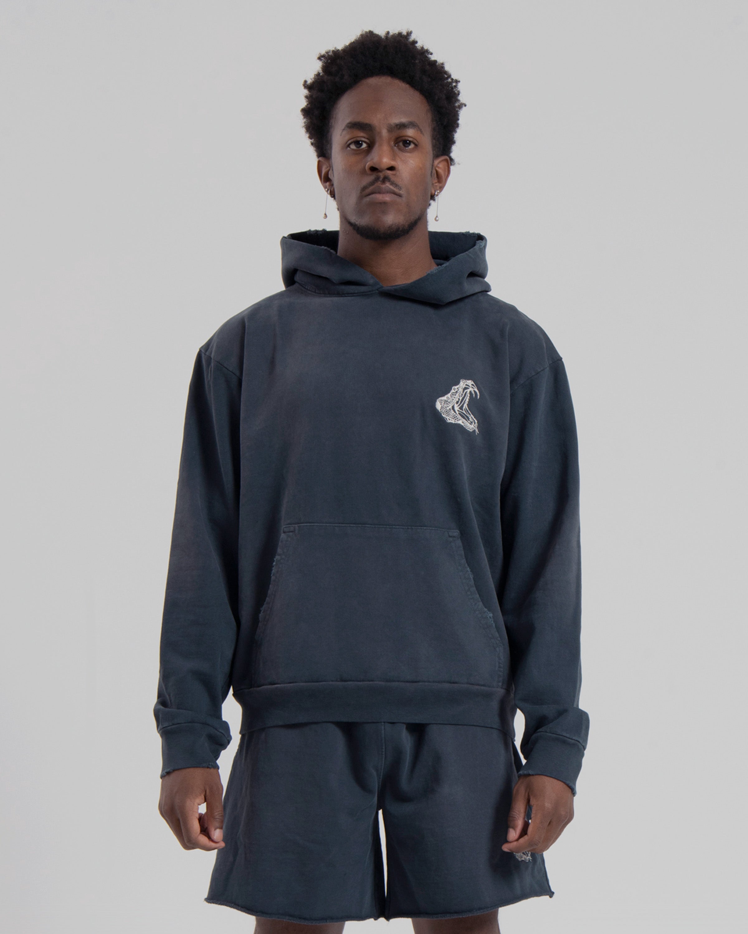 SERPENTINE HOOD - NAVY POTASSIUM WASH – Bridgeforth Cotton