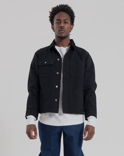 FTC OVERDYED DENIM CHORE JACKET ブラック M FTC OVERDYED DENIM CHORE JACKET ブラック M